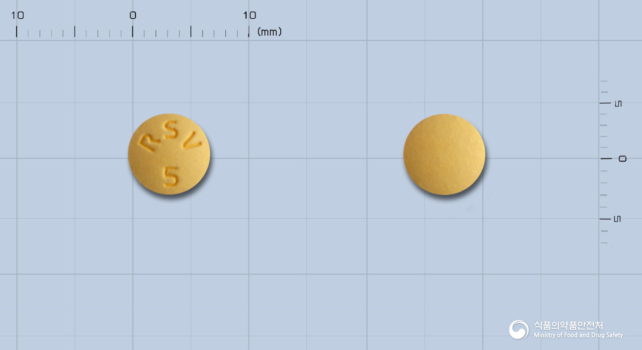 로바스로정 5mg 알약 사진(식약처 낱알식별)