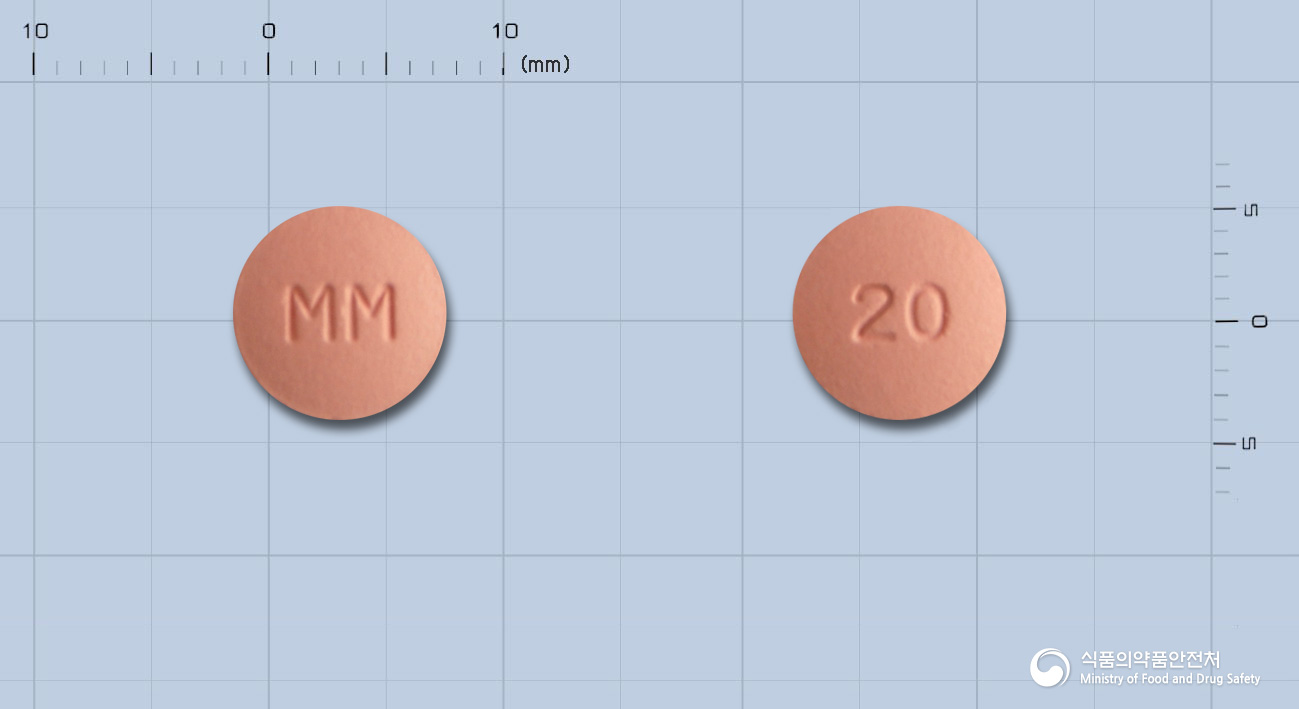 명문로수바스타틴칼슘정 20mg 알약 사진(식약처 낱알식별)