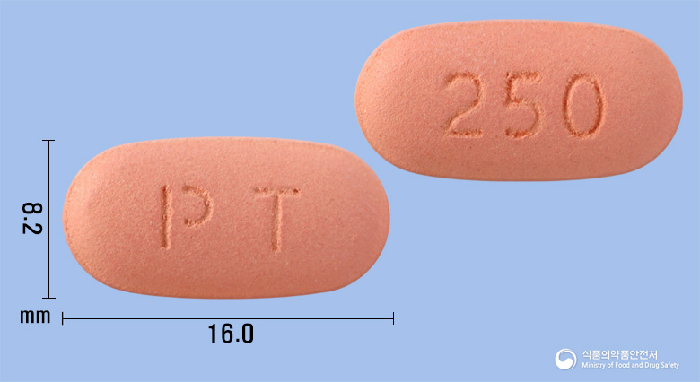 유로레보정 250mg 알약 사진(식약처 낱알식별)