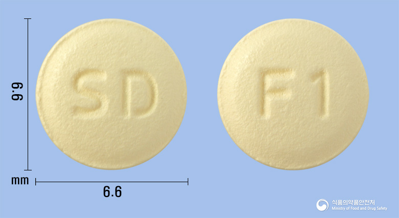 솔페나신정 5mg 알약 사진(식약처 낱알식별)