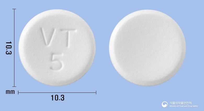바스티아오디정 5mg 알약 사진(식약처 낱알식별)