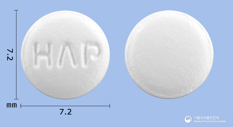 휴텍스아스피린장용정 100mg 알약 사진(식약처 낱알식별)