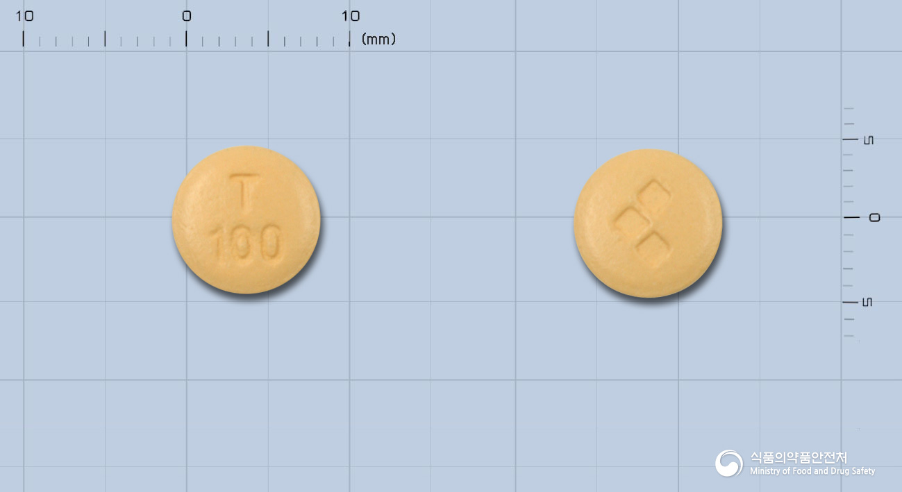 토파메이트정 100mg 알약 사진(식약처 낱알식별)