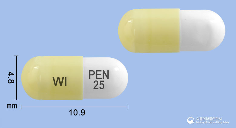 프리렙톨캡슐 25mg 알약 사진(식약처 낱알식별)
