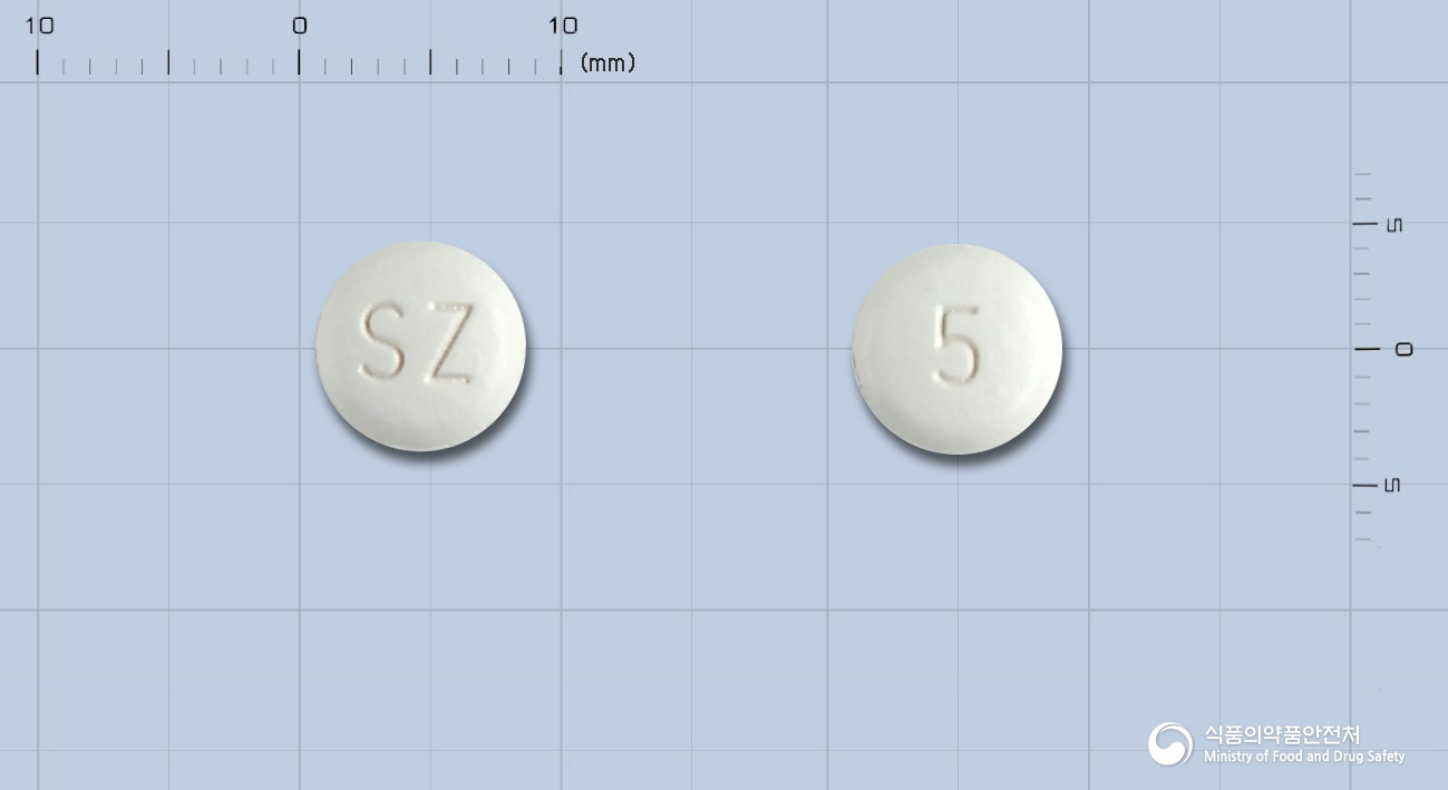 산도스올란자핀정 5mg 알약 사진(식약처 낱알식별)