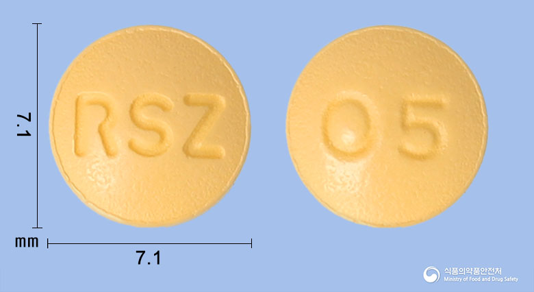 로수잘정 5mg 알약 사진(식약처 낱알식별)