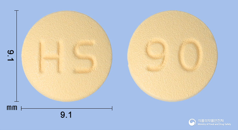 휴티카정 90mg 알약 사진(식약처 낱알식별)