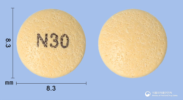 니세골린정 30mg 알약 사진(식약처 낱알식별)