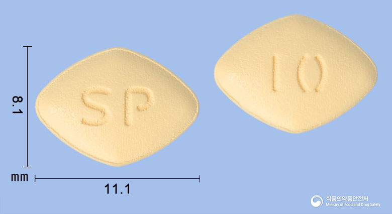 다파루틴정 10mg 알약 사진(식약처 낱알식별)
