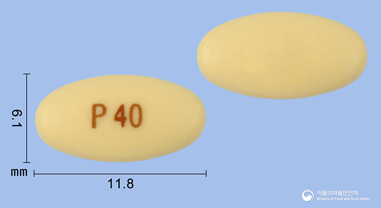 판토록정 40mg 알약 사진(식약처 낱알식별)