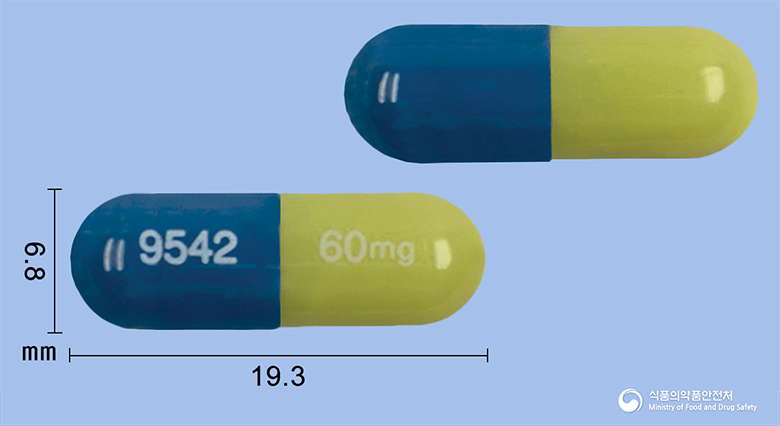 심발타캡슐 60mg 알약 사진(식약처 낱알식별)