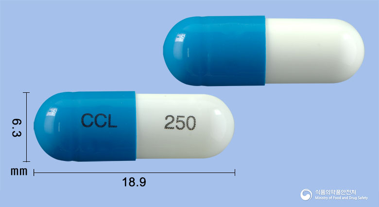 쎄클러캡슐 250mg 알약 사진(식약처 낱알식별)