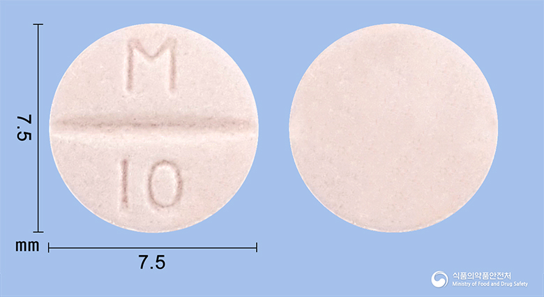 메바로친정 10mg 알약 사진(식약처 낱알식별)