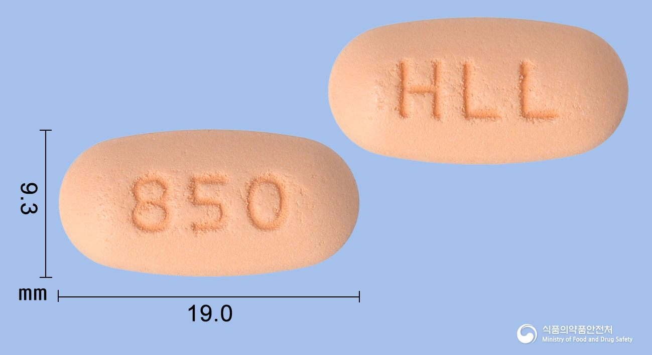 리나로엠정 2.5/850mg 알약 사진(식약처 낱알식별)
