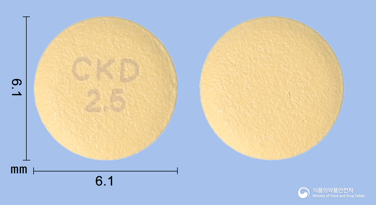 리퀴시아정 2.5mg 알약 사진(식약처 낱알식별)