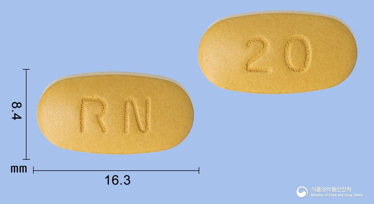 라베뉴정 20/500mg 알약 사진(식약처 낱알식별)