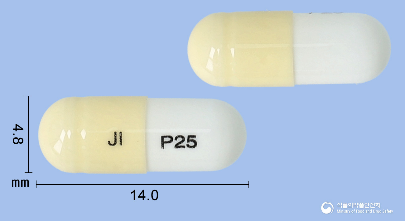 제이가바캡슐 25mg 알약 사진(식약처 낱알식별)