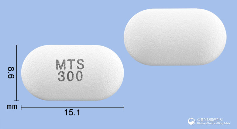 사포그릴엠SR정 300mg 알약 사진(식약처 낱알식별)