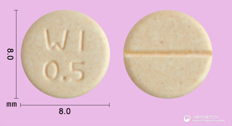 환인클로나제팜정 0.5mg 알약 사진(식약처 낱알식별)