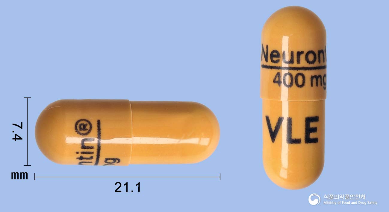 뉴론틴캡슐 400mg 알약 사진(식약처 낱알식별)